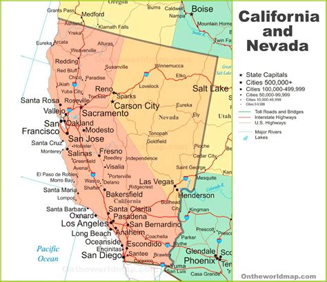 MAP Map of California and Nevada